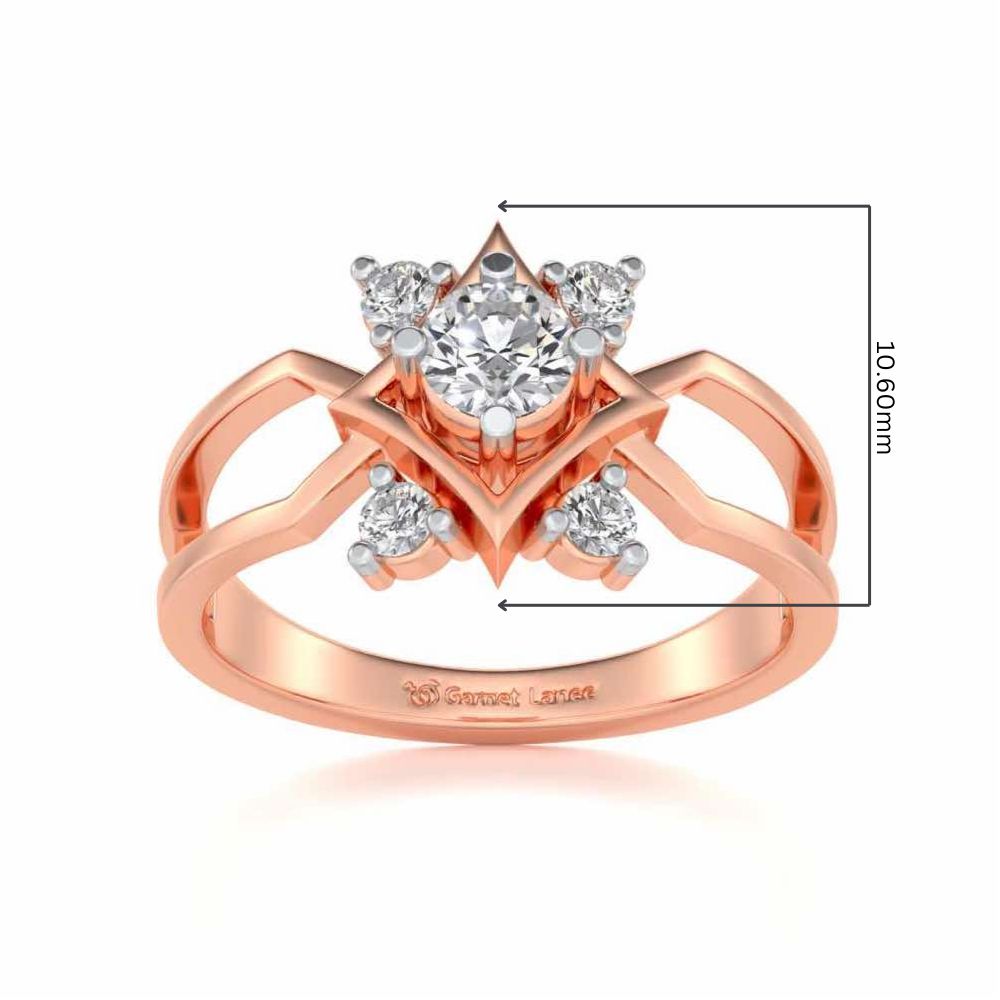 Excellency Solitaire Silver Ring - Rose Gold - Image 5