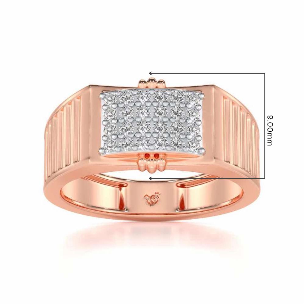 Bulge Silver Ring For Men - Rose Gold - Image 5