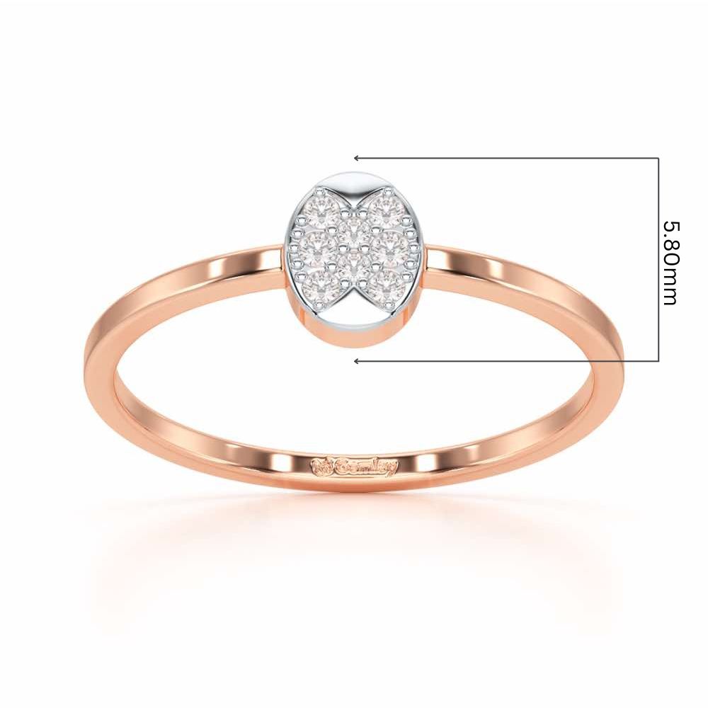 Airy Oval Silver Ring - Rose Gold - Image 5
