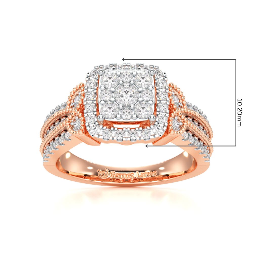 Silk Spark Silver Ring - Rose Gold - Image 5