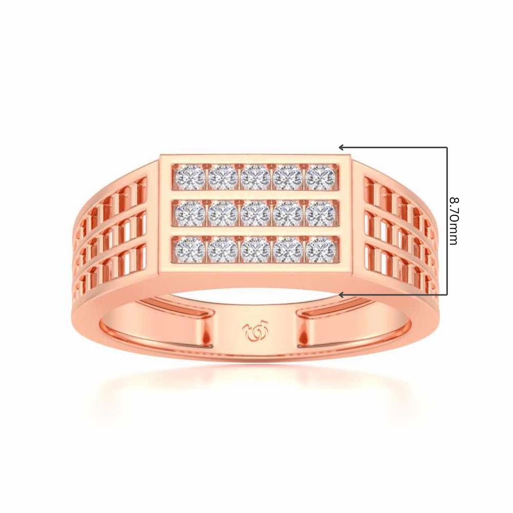Visiona Silver Ring For Men - Rose Gold - Image 5