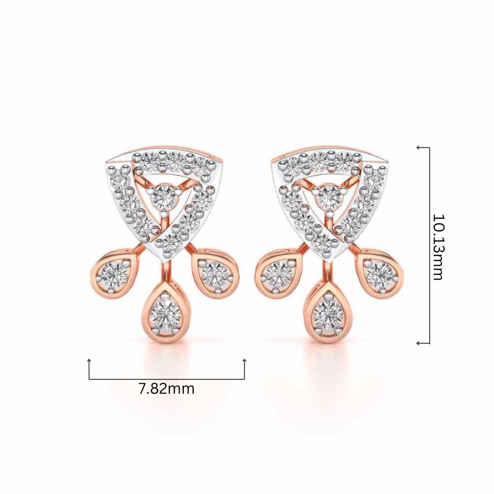 Eashta Silver Earrings - Rose Gold - Image 4