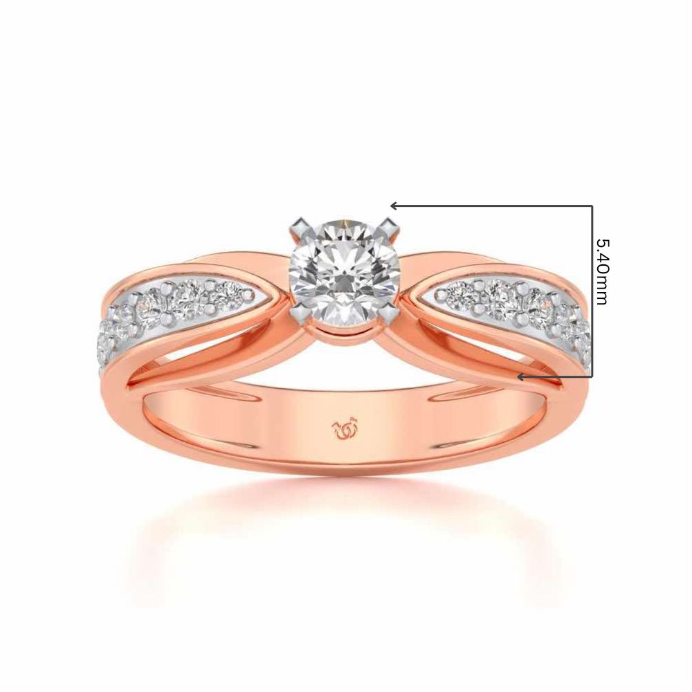 Divine Solitaire Silver Ring - Rose Gold - Image 5