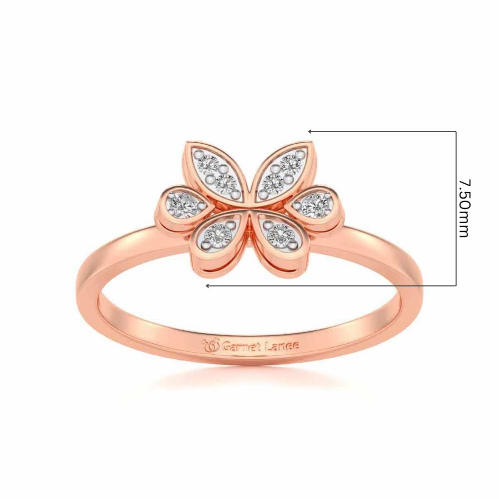 Let Me Bloom Silver Ring - Rose Gold - Image 5