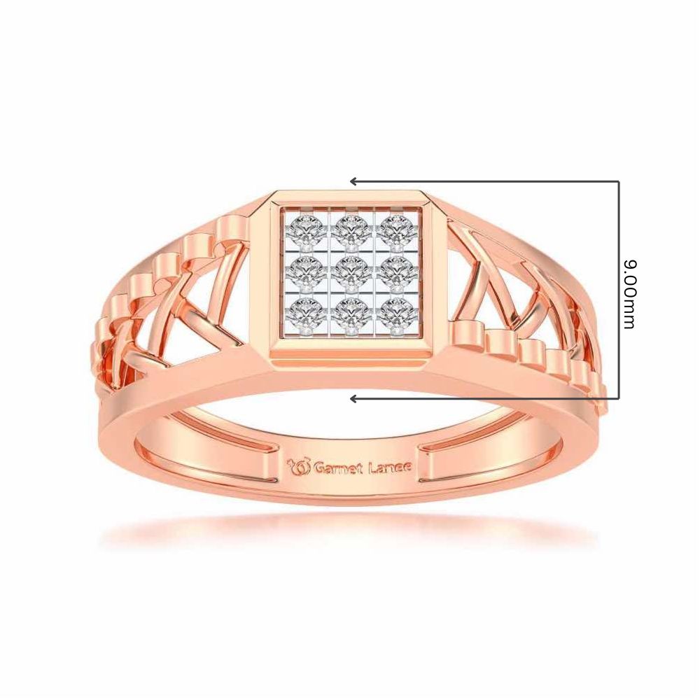 Criss-Cross Ring For Men - Rose Gold - Image 5