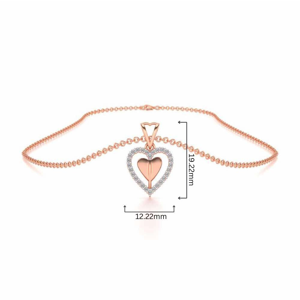 Engraved Heart Silver Pendant - Rose Gold - Image 4