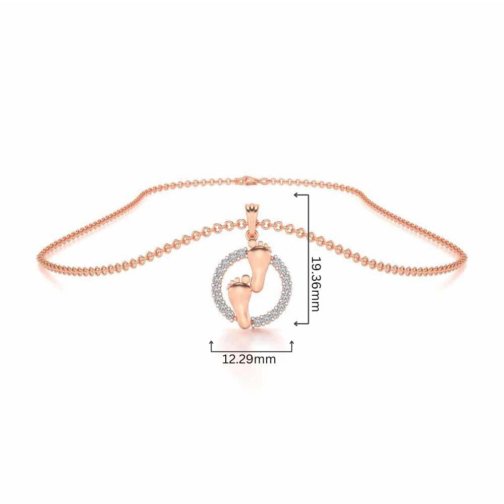 Tiny Feet Silver Pendant - Rose Gold - Image 4