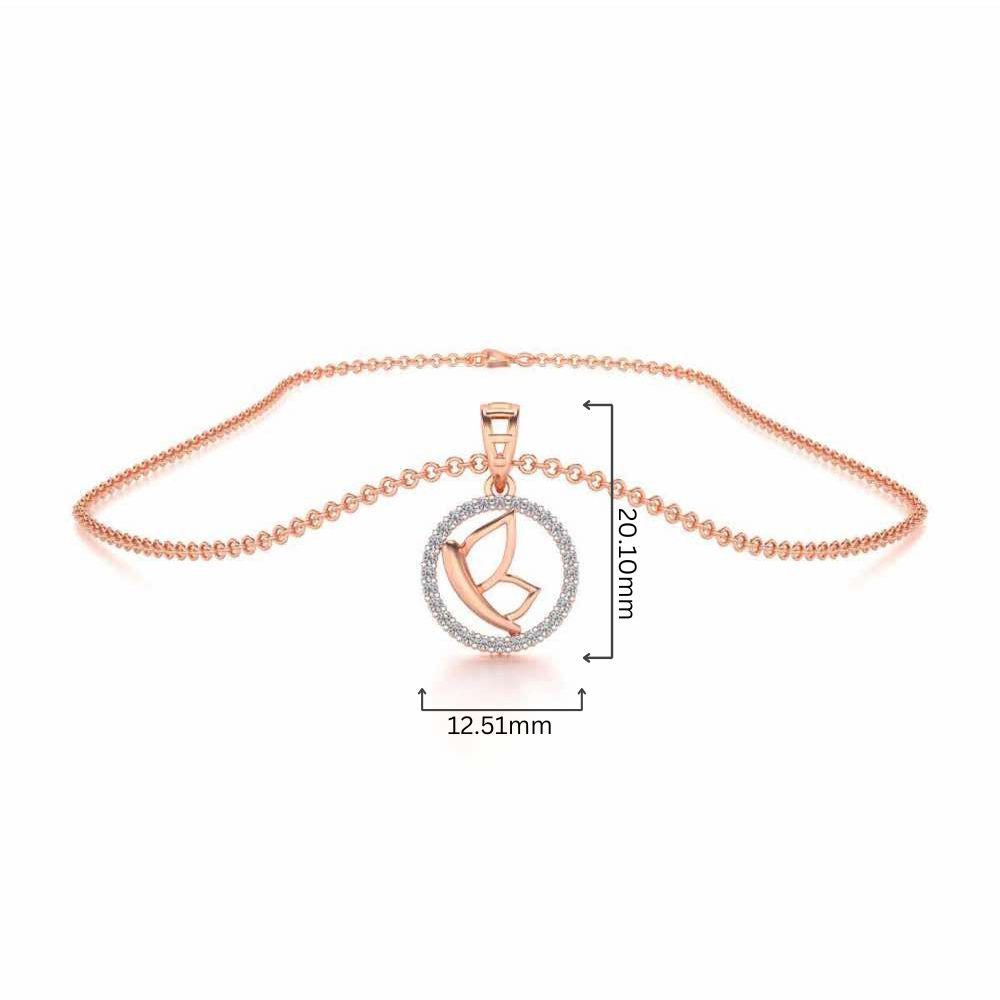 Crest Silver Pendant - Rose Gold - Image 4