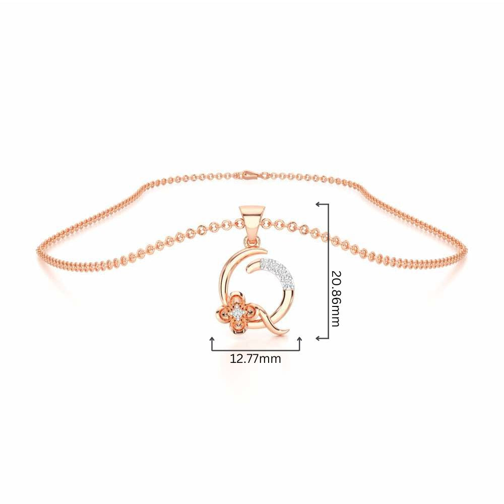 Q-Glint Silver Pendant - Rose Gold - Image 4