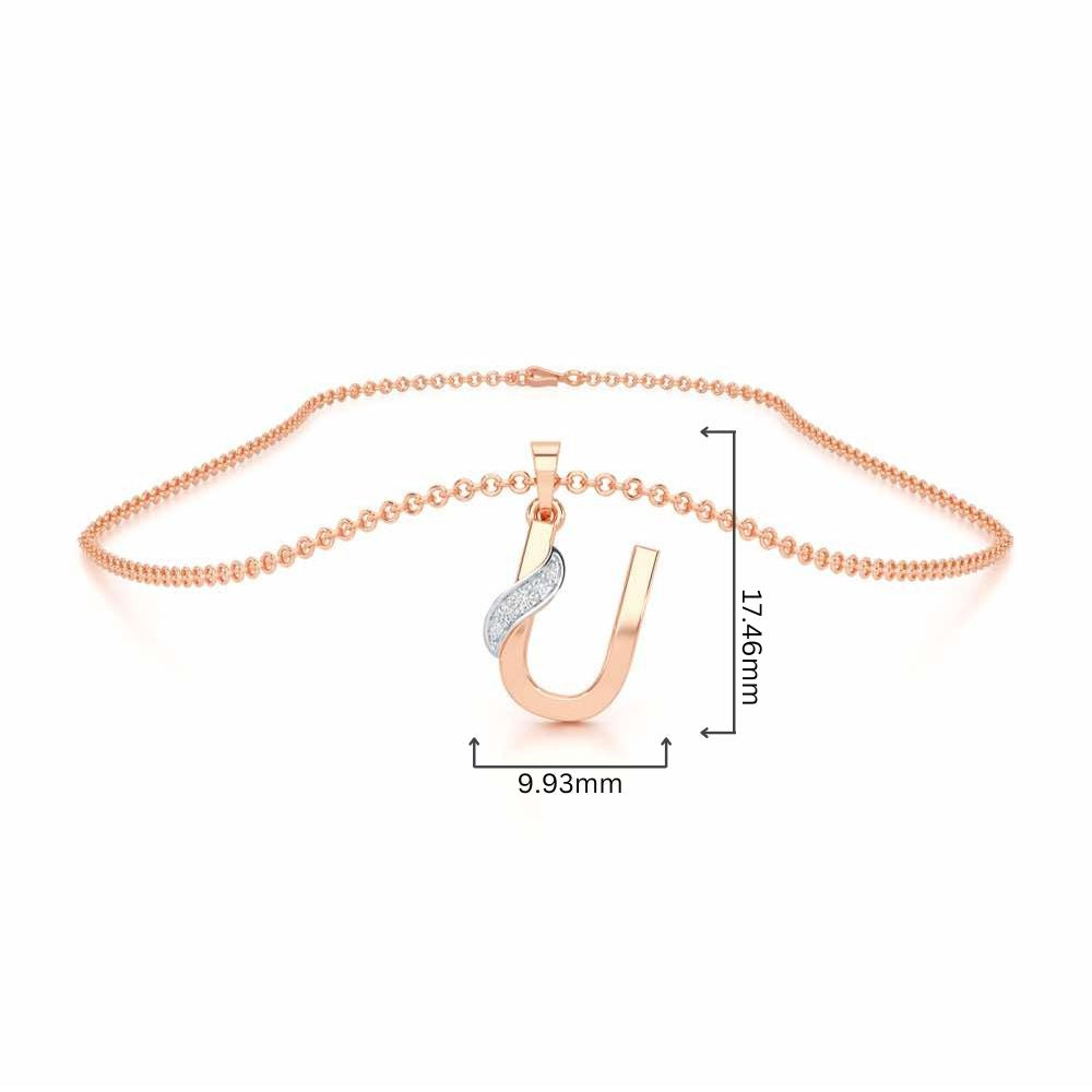 U-Spark Silver Pendant - Rose Gold - Image 4