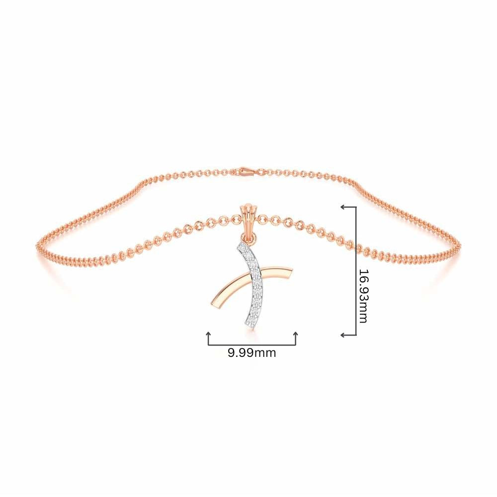 X-Luke Silver Pendant - Rose Gold - Image 4