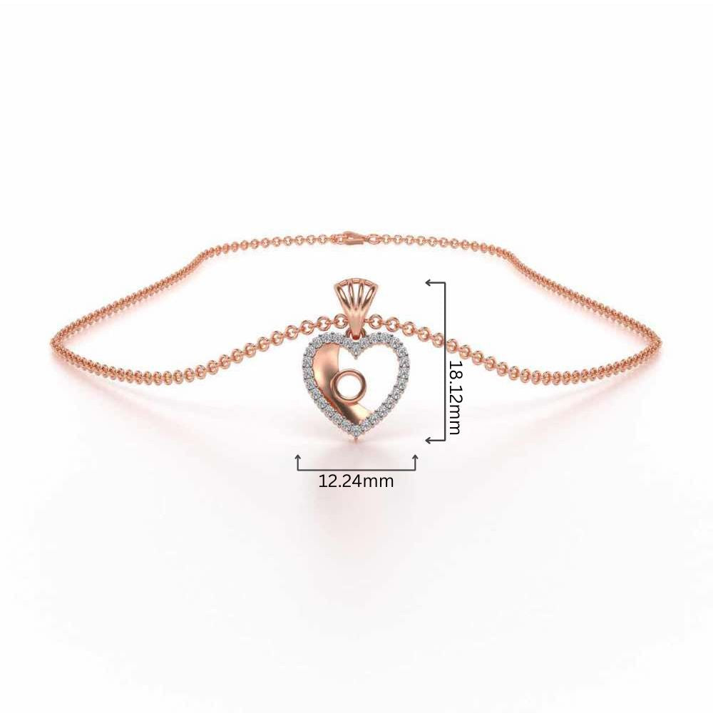 Whole Heart Silver Pendant - Rose Gold - Image 4