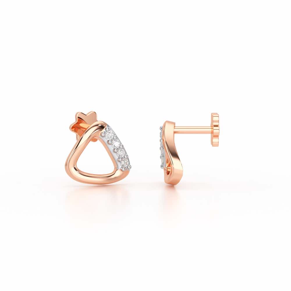 Twinkle Loops Silver Earrings - Rose Gold - Image 4