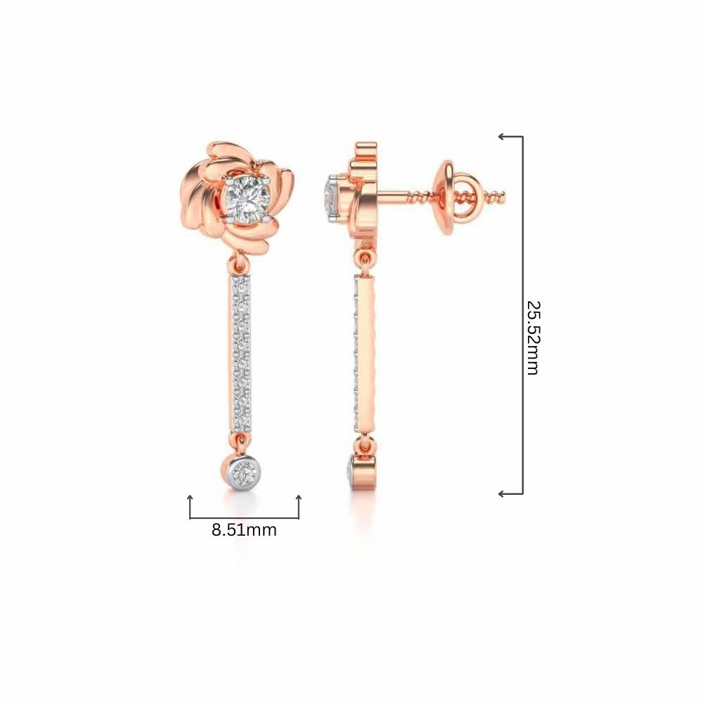 Swirling Earrings Drops - Rose Gold - Image 4