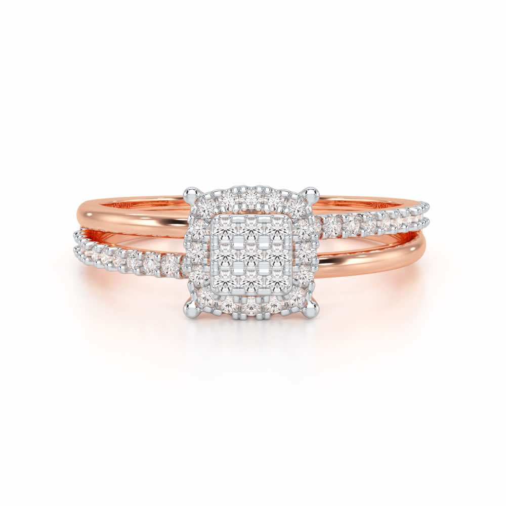 Dawn of Glow Silver Ring - Rose Gold - Image 5
