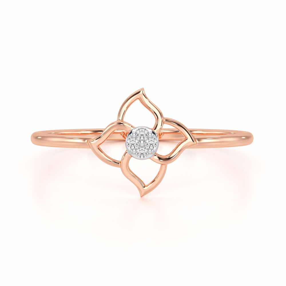 Solo Bloom Silver Ring - Rose Gold - Image 5