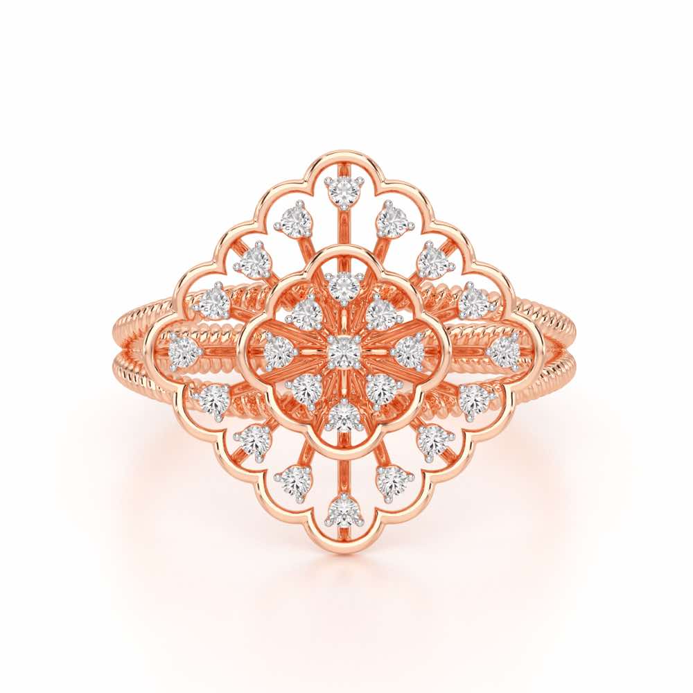 Zeppelin Glow Silver Ring - Rose Gold - Image 5