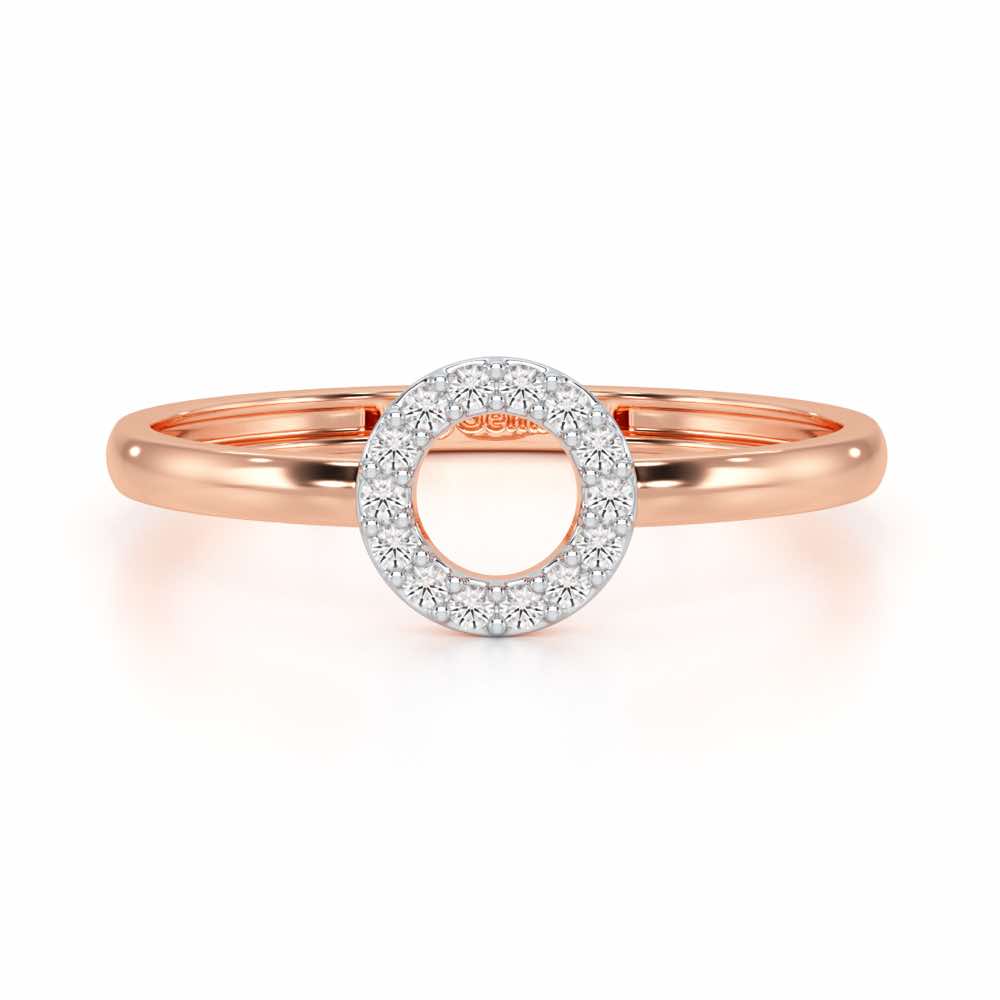 Fiona Halo Silver Ring - Rose Gold - Image 5