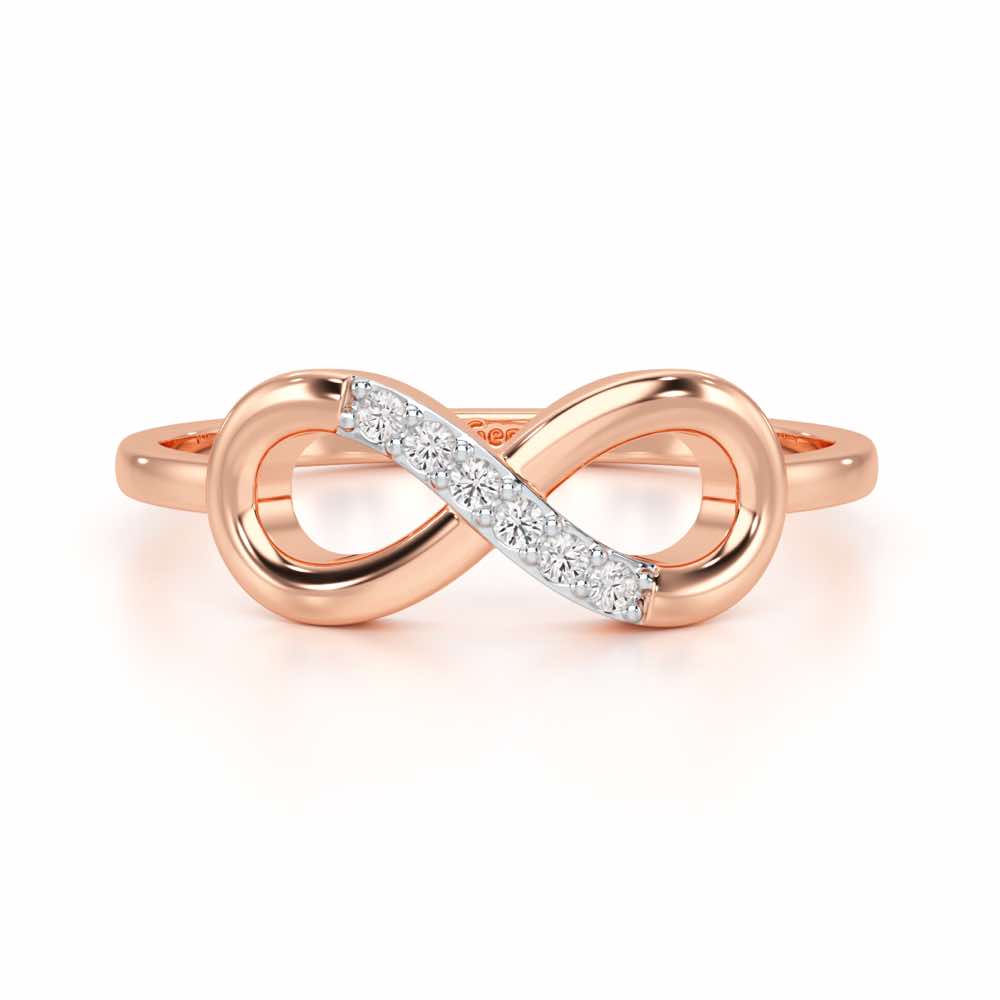 Glint of Infinity Silver Ring - Rose Gold - Image 5