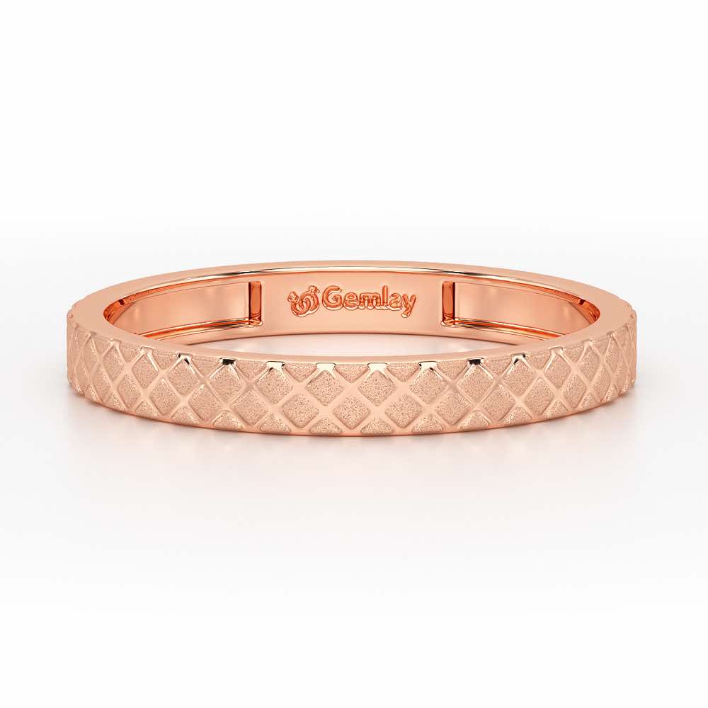 Etched Cross Silver Ring - Rose Gold - Image 5