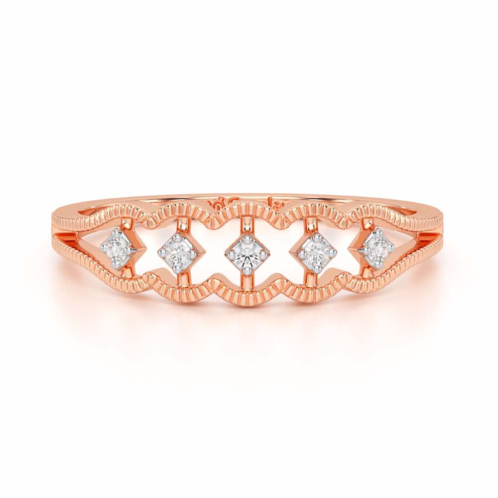 Glow Dance Silver Ring - Rose Gold - Image 5