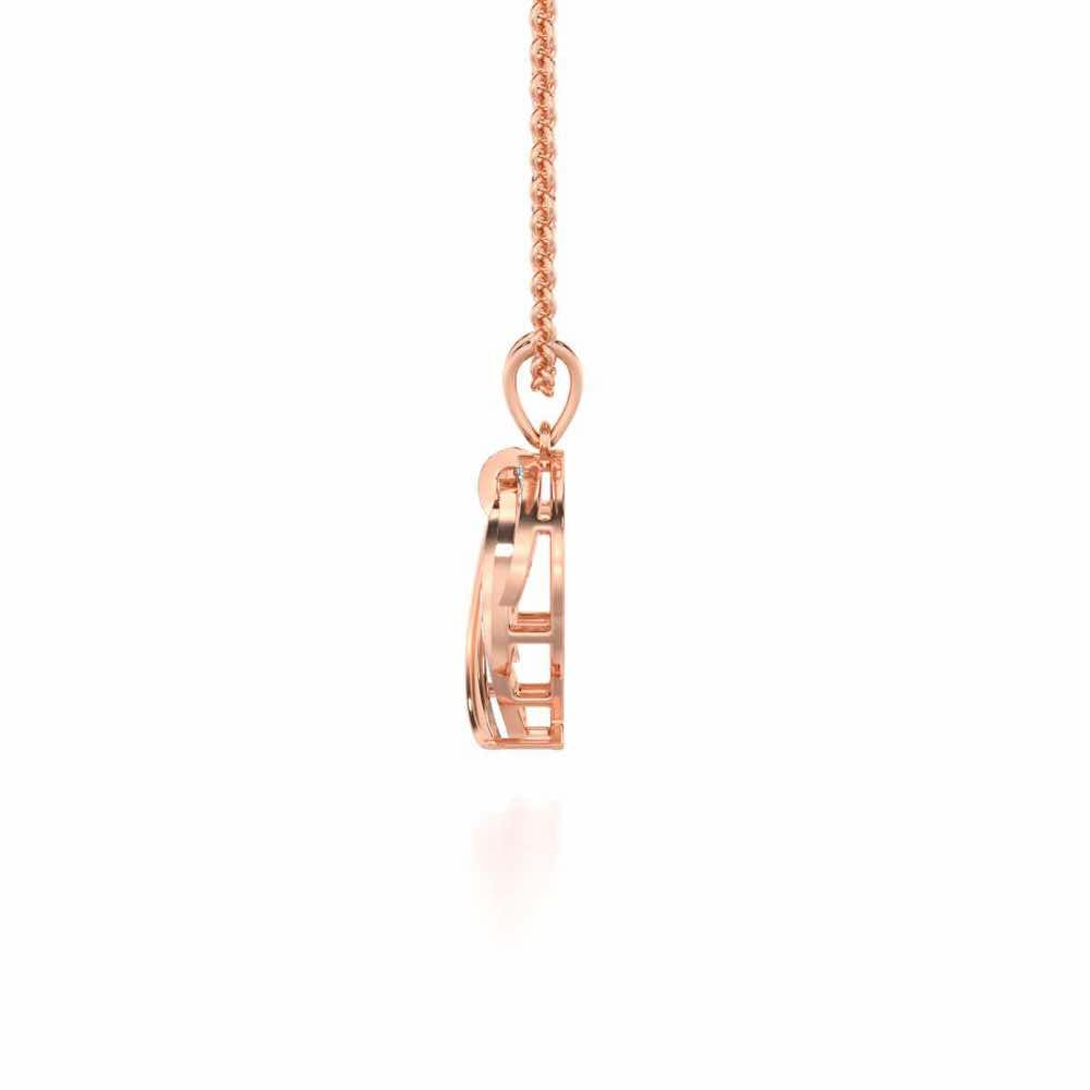 Radiant Ruffle Silver Pendant - Rose Gold - Image 4