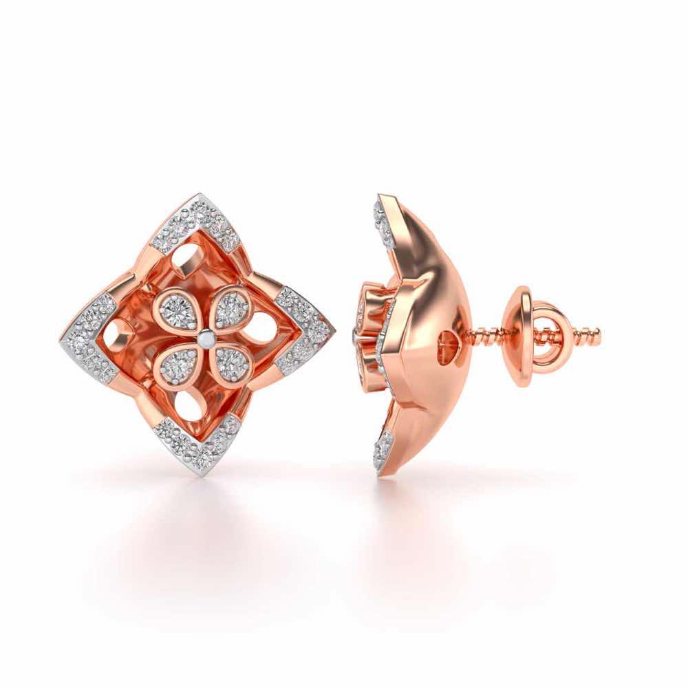 Ravissante Silver Studs - Rose Gold - Image 4