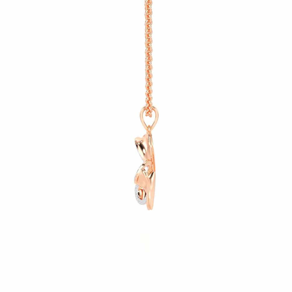 Ribbon Entwined Silver Pendant - Rose Gold - Image 4