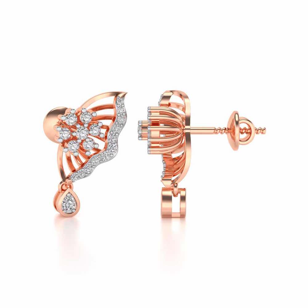 Royal Butterfly Earrings - Rose Gold - Image 4