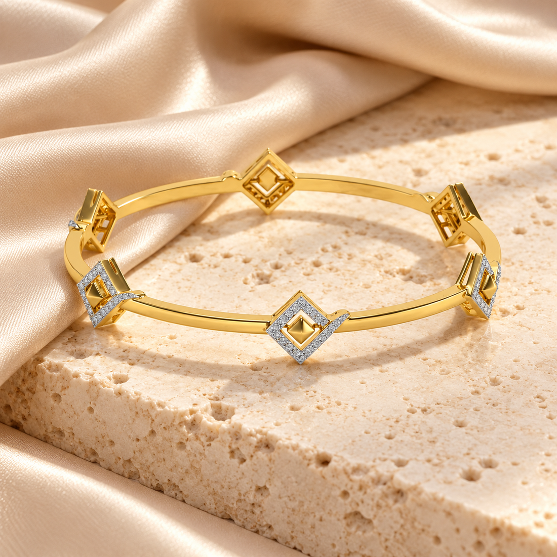 Rumba Hold Silver Bangles