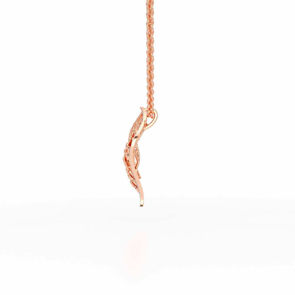 Scaled Leaves Silver Pendant - Rose Gold - Image 4