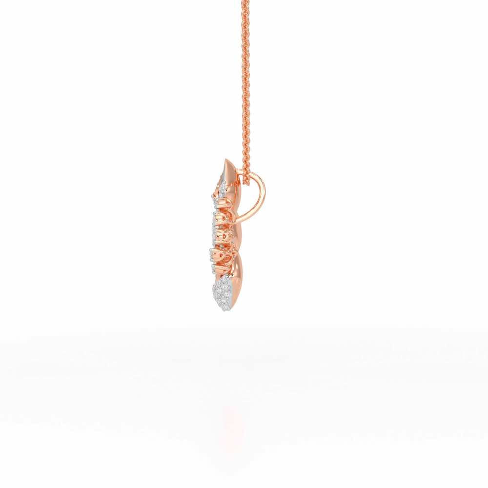Shimmering Flower Silver Pendant - Rose Gold - Image 4