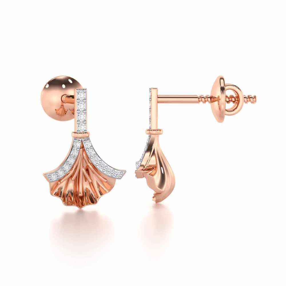 Shimmering Opulence Silver Earrings - Rose Gold - Image 4