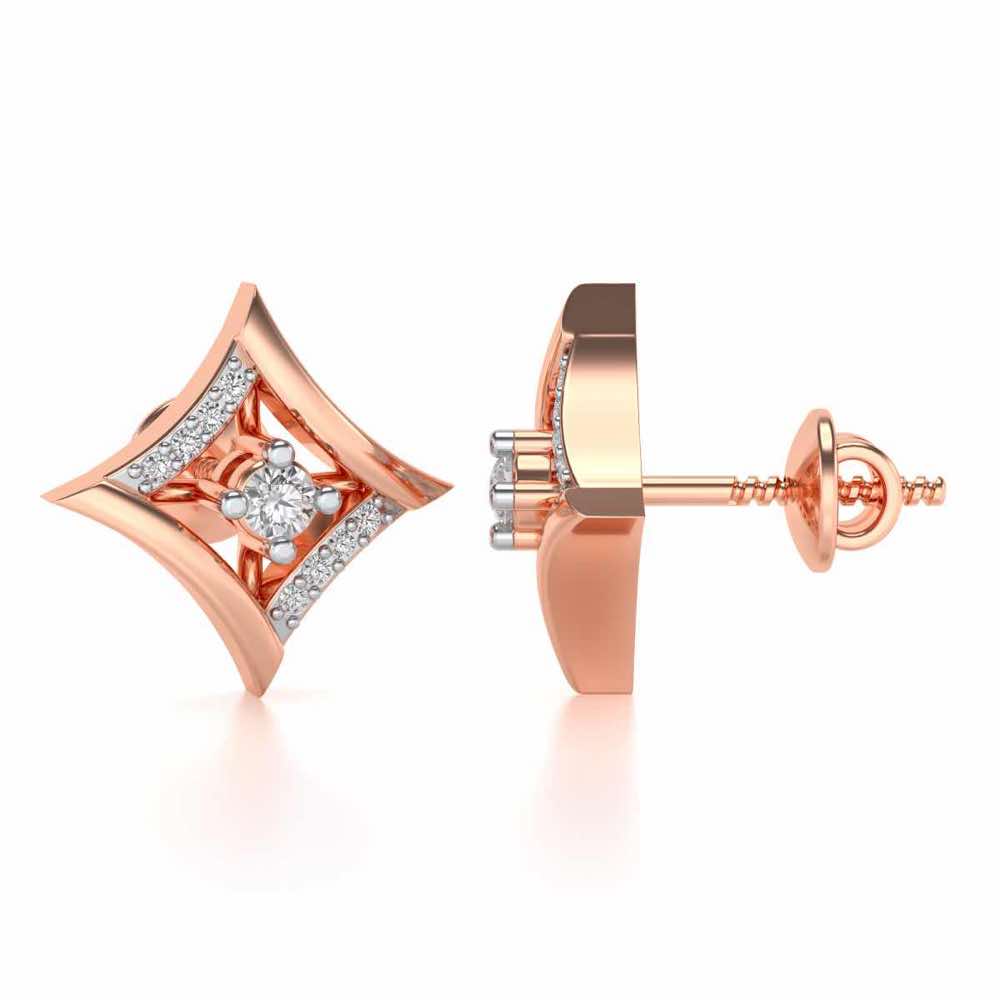 Shine far Silver Earrings - Rose Gold - Image 4