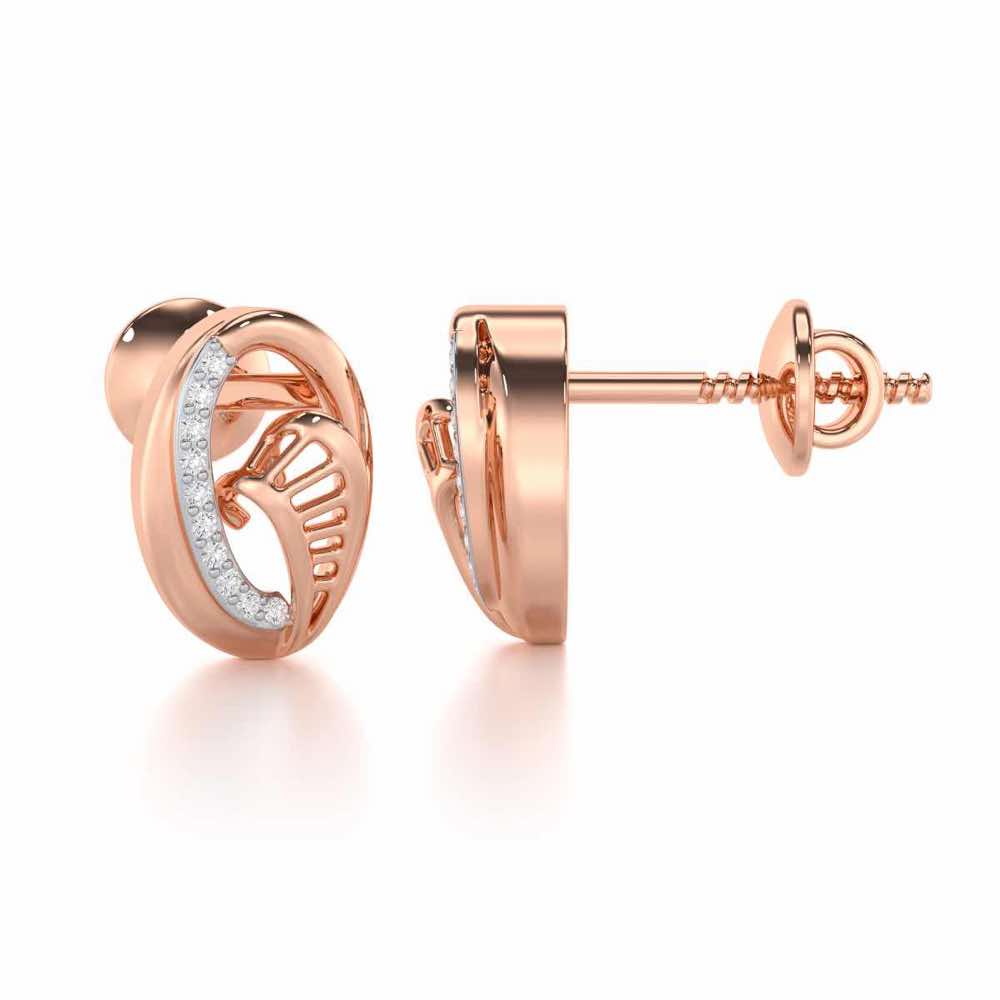 Sparkling Elegance Silver Earrings - Rose Gold - Image 4