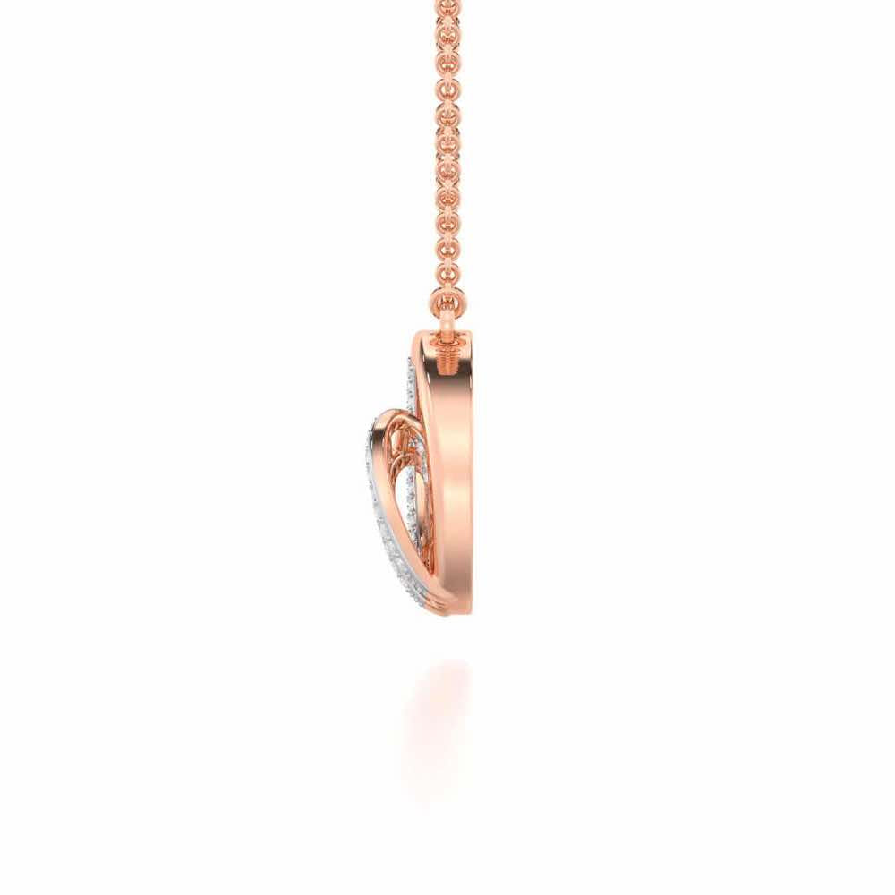 Sparkling Elegance Silver Pendant - Rose Gold - Image 4