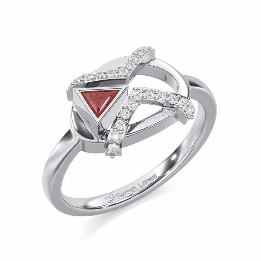 Sparkling Serenade Garnet Silver Rings