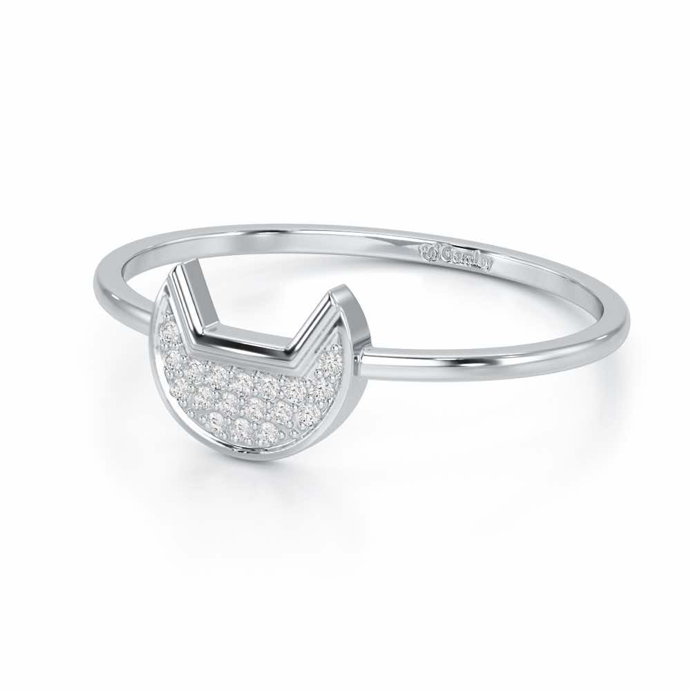 Sparky Feline Silver Ring - White Gold - Image 2