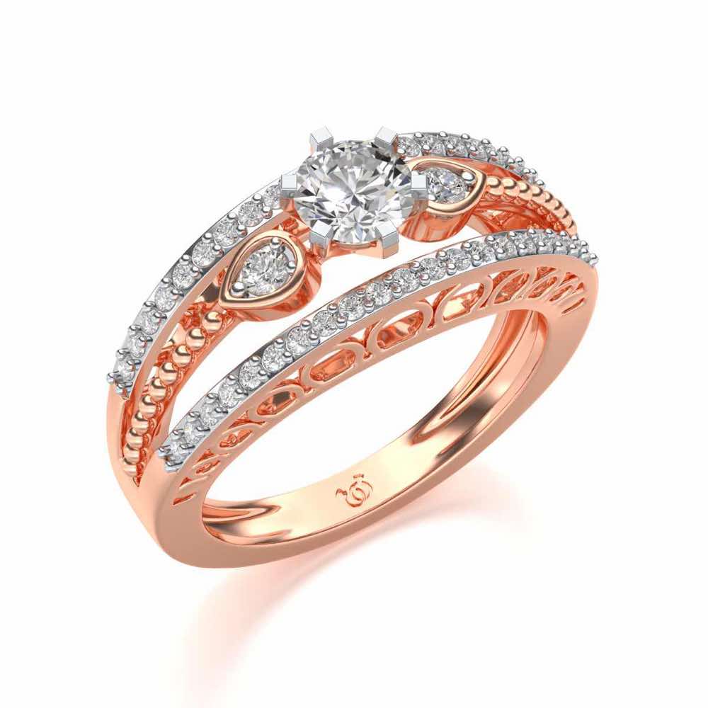 Stately Charm Solitaire Silver Ring