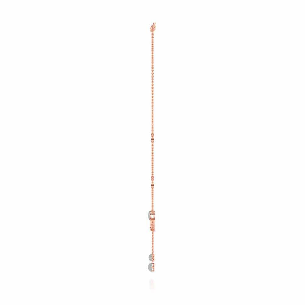 Tri Dot Silver Necklace - Rose Gold - Image 4