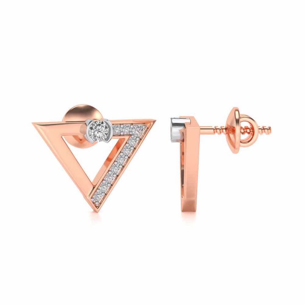 Triangulaire Silver Studs - Rose Gold - Image 4