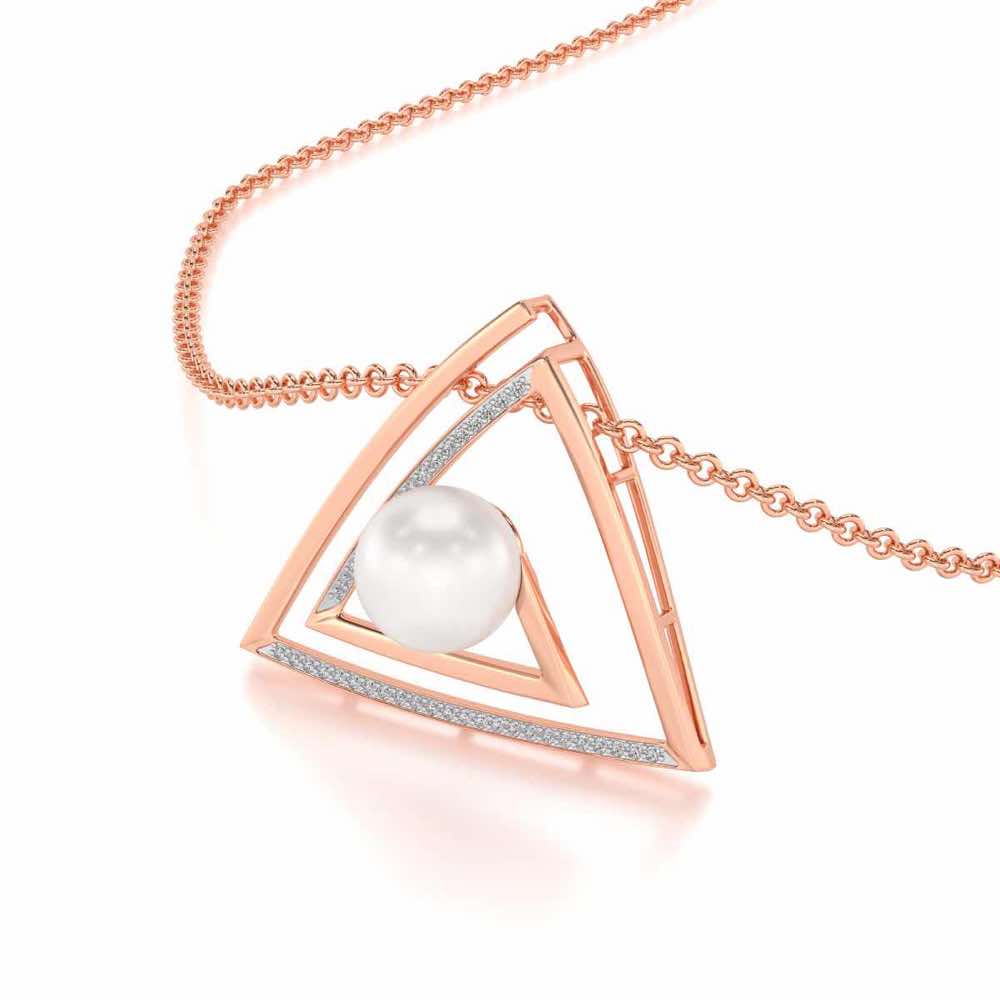 Trigoned Silver Pearl Pendant