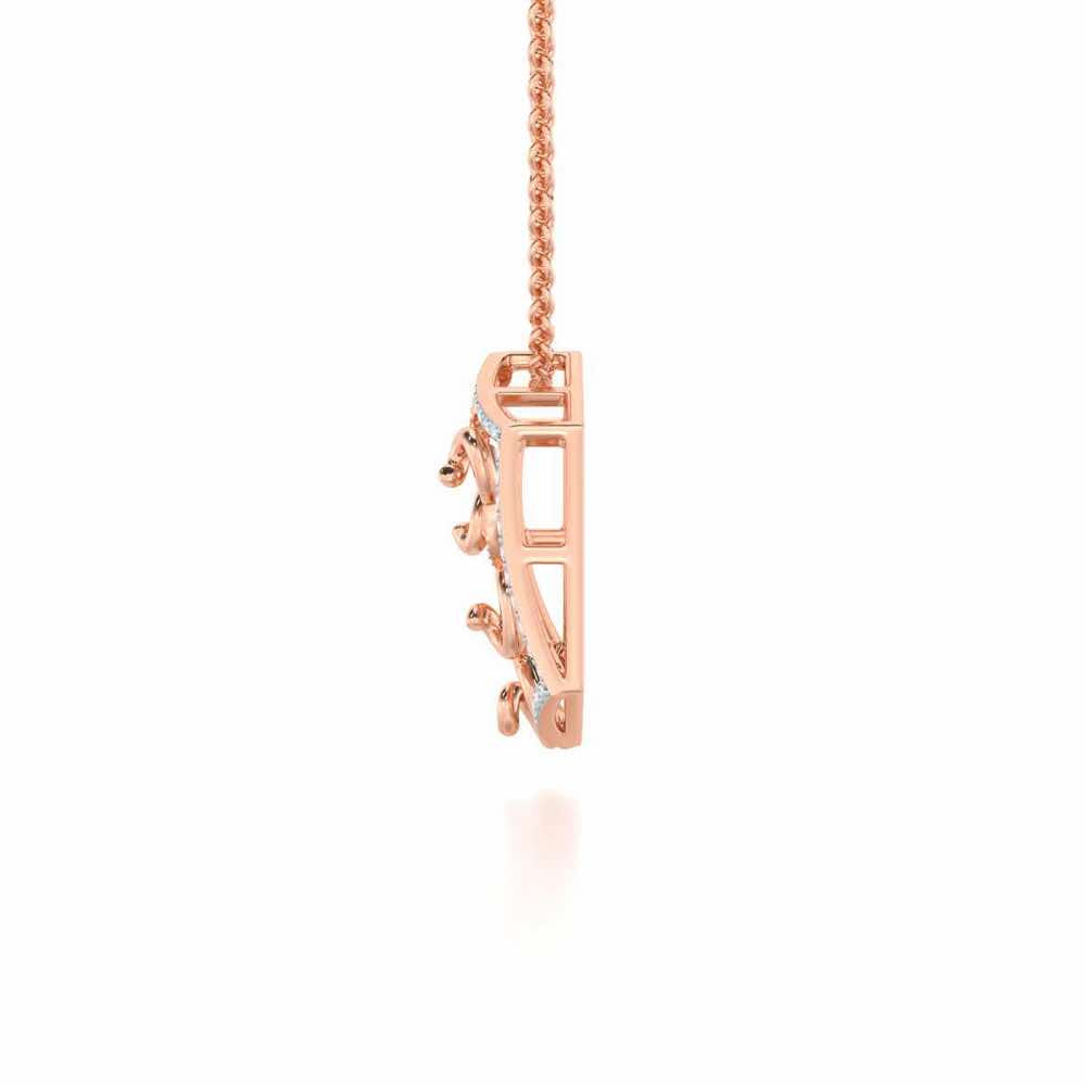 Twinkle Frame Silver Pendant - Rose Gold - Image 4