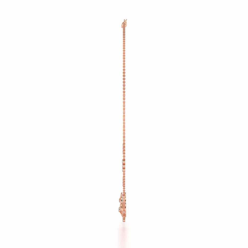 Two-Ring Silver Necklace - Rose Gold - Image 4