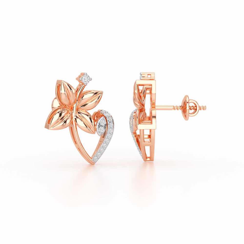 Unity Glow Silver Stud Earrings - Rose Gold - Image 4