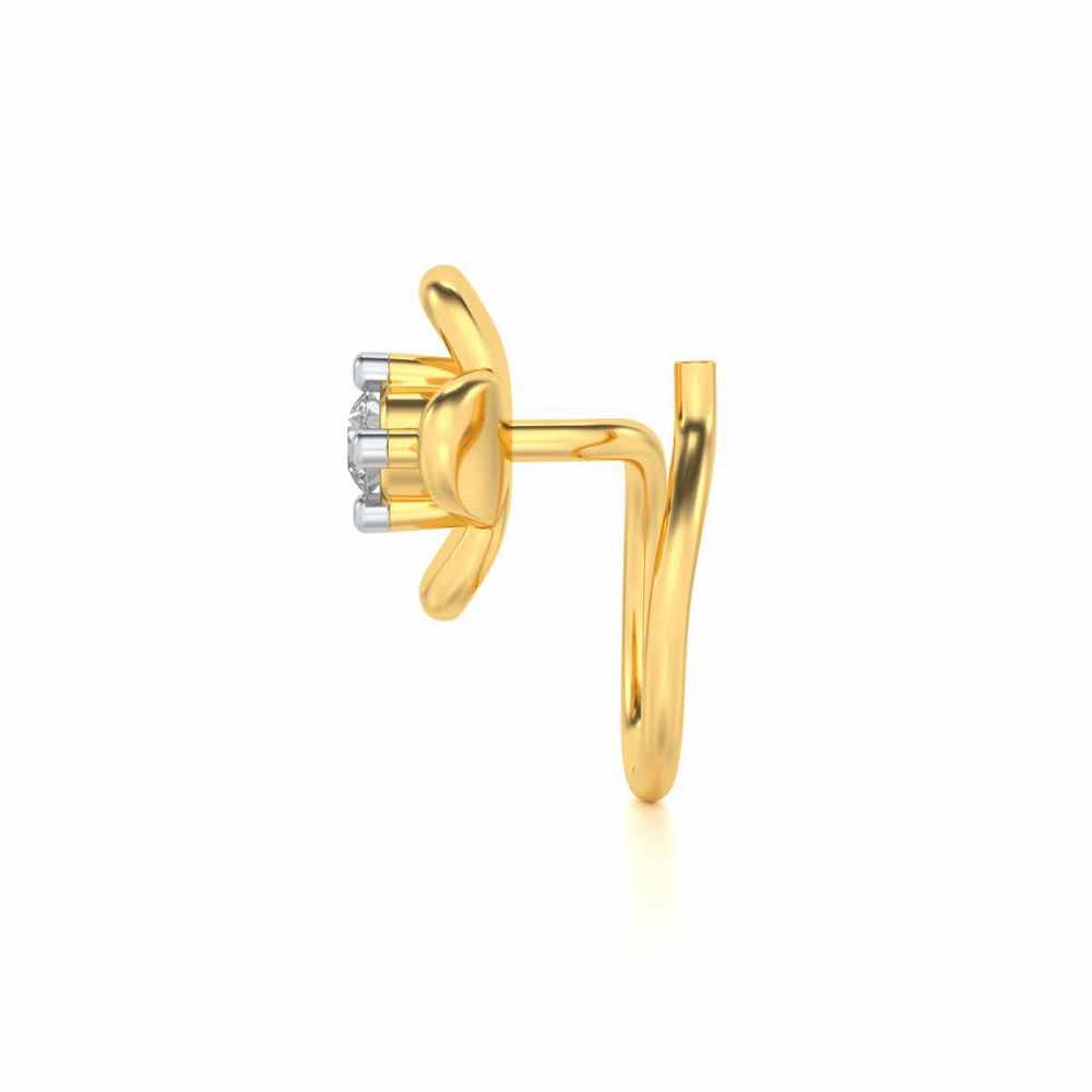Vega Silver Nosepin - Yellow Gold - Image 4