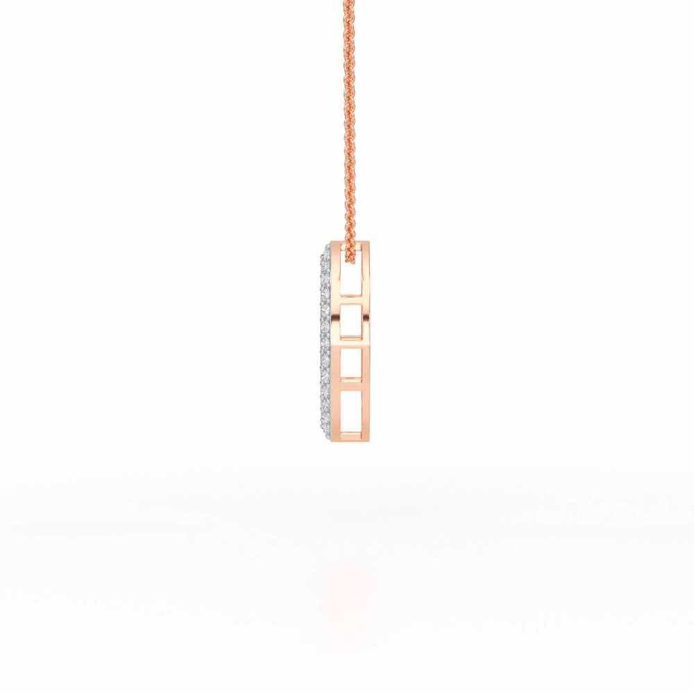 Verticaly Eye Silver Pendant - Rose Gold - Image 4