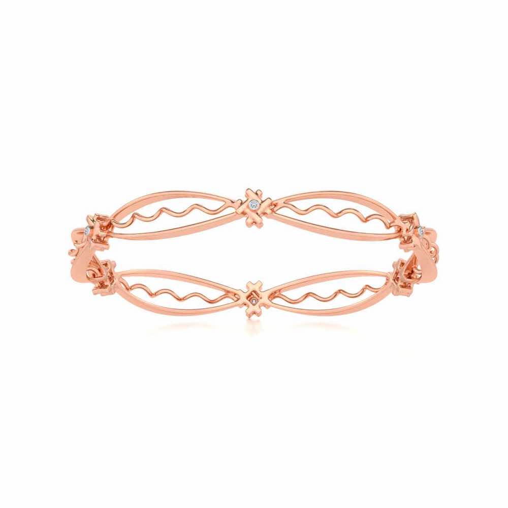 Vibe Catch Silver Bangles - Rose Gold - Image 5