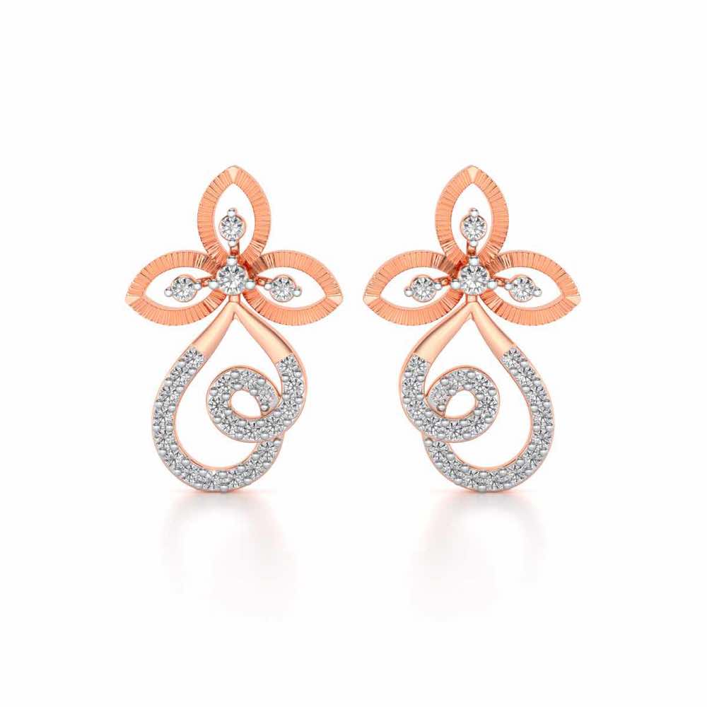 Vine Folret Silver Earrings