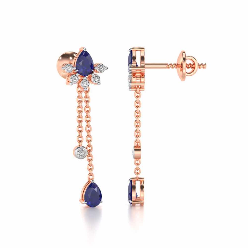 Violet Bask Silver Earrings - Rose Gold - Image 4